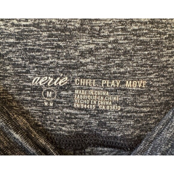 Aerie Chill Play Move Leggings Size M Dark Gray Square Front Pockets Loungewear - Picture 6 of 13